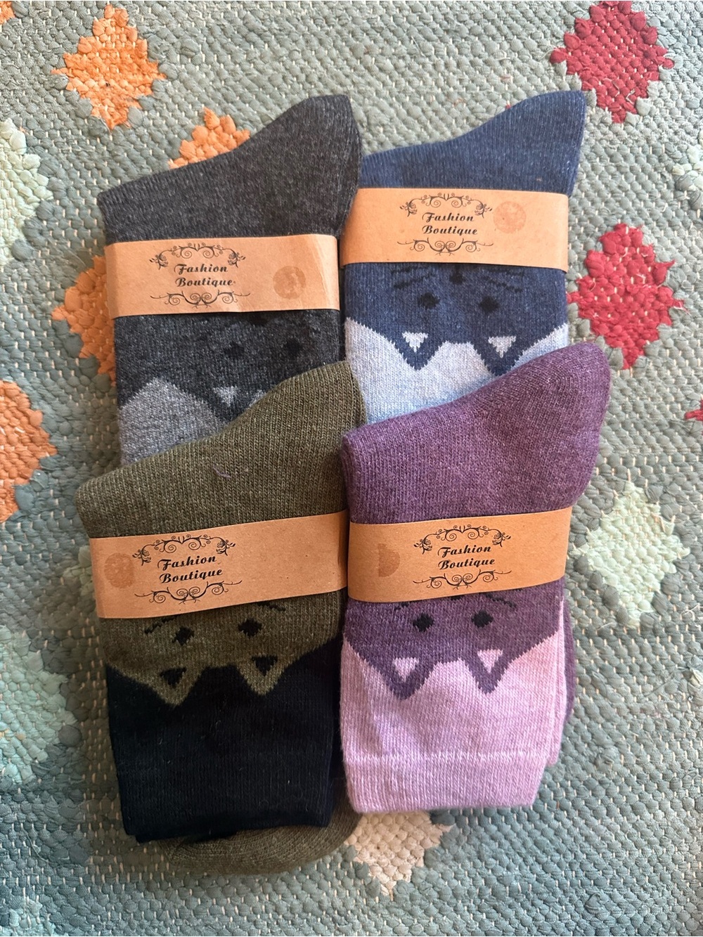 Women’s Kitty Cat Ankle Socks — Olive, Navy, Gray, Purple